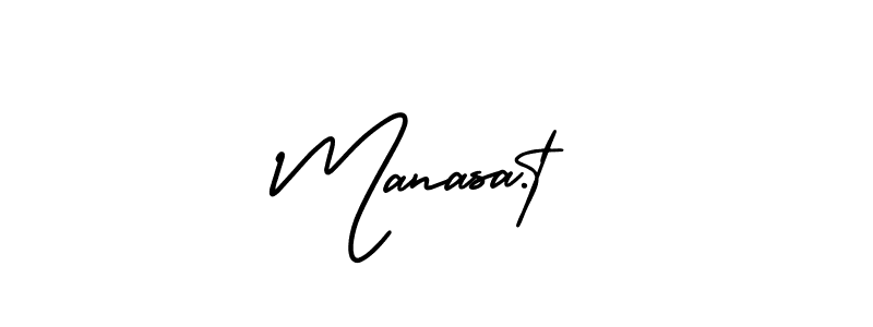 Manasa.t stylish signature style. Best Handwritten Sign (AmerikaSignatureDemo-Regular) for my name. Handwritten Signature Collection Ideas for my name Manasa.t. Manasa.t signature style 3 images and pictures png