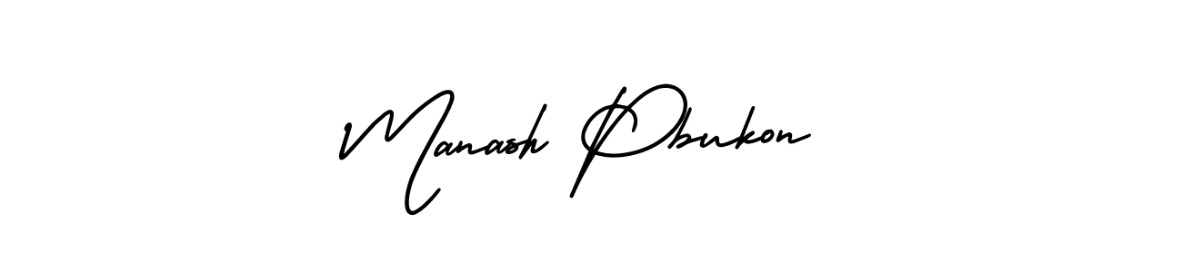 Make a beautiful signature design for name Manash Pbukon. Use this online signature maker to create a handwritten signature for free. Manash Pbukon signature style 3 images and pictures png