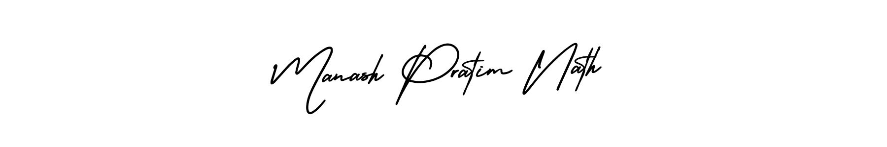 How to make Manash Pratim Nath name signature. Use AmerikaSignatureDemo-Regular style for creating short signs online. This is the latest handwritten sign. Manash Pratim Nath signature style 3 images and pictures png