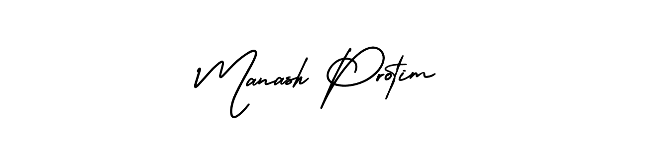 Also You can easily find your signature by using the search form. We will create Manash Protim name handwritten signature images for you free of cost using AmerikaSignatureDemo-Regular sign style. Manash Protim signature style 3 images and pictures png