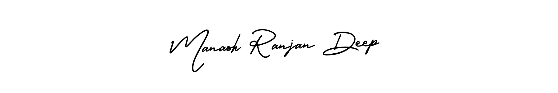 You should practise on your own different ways (AmerikaSignatureDemo-Regular) to write your name (Manash Ranjan Deep) in signature. don't let someone else do it for you. Manash Ranjan Deep signature style 3 images and pictures png