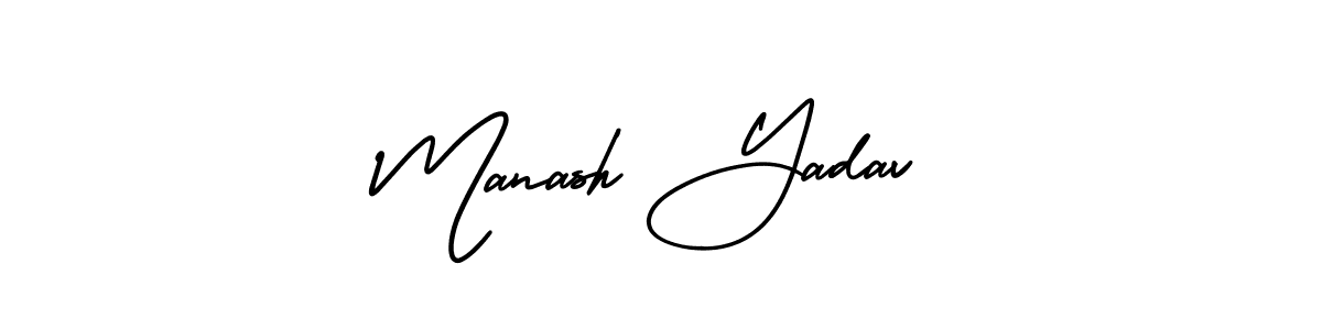 Also You can easily find your signature by using the search form. We will create Manash Yadav name handwritten signature images for you free of cost using AmerikaSignatureDemo-Regular sign style. Manash Yadav signature style 3 images and pictures png