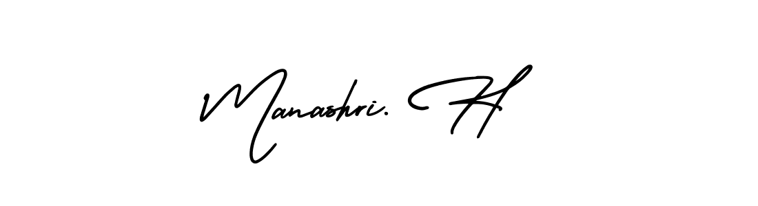 Similarly AmerikaSignatureDemo-Regular is the best handwritten signature design. Signature creator online .You can use it as an online autograph creator for name Manashri. H. Manashri. H signature style 3 images and pictures png