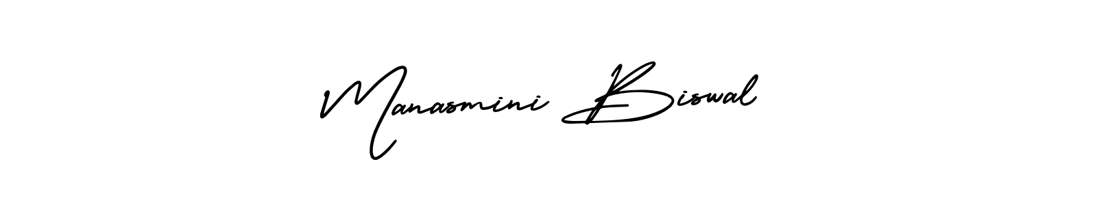 Create a beautiful signature design for name Manasmini Biswal. With this signature (AmerikaSignatureDemo-Regular) fonts, you can make a handwritten signature for free. Manasmini Biswal signature style 3 images and pictures png