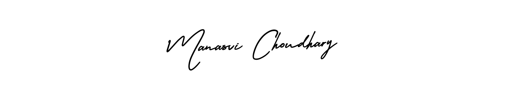 The best way (AmerikaSignatureDemo-Regular) to make a short signature is to pick only two or three words in your name. The name Manasvi Choudhary include a total of six letters. For converting this name. Manasvi Choudhary signature style 3 images and pictures png