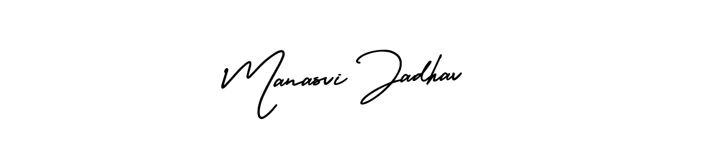 It looks lik you need a new signature style for name Manasvi Jadhav. Design unique handwritten (AmerikaSignatureDemo-Regular) signature with our free signature maker in just a few clicks. Manasvi Jadhav signature style 3 images and pictures png
