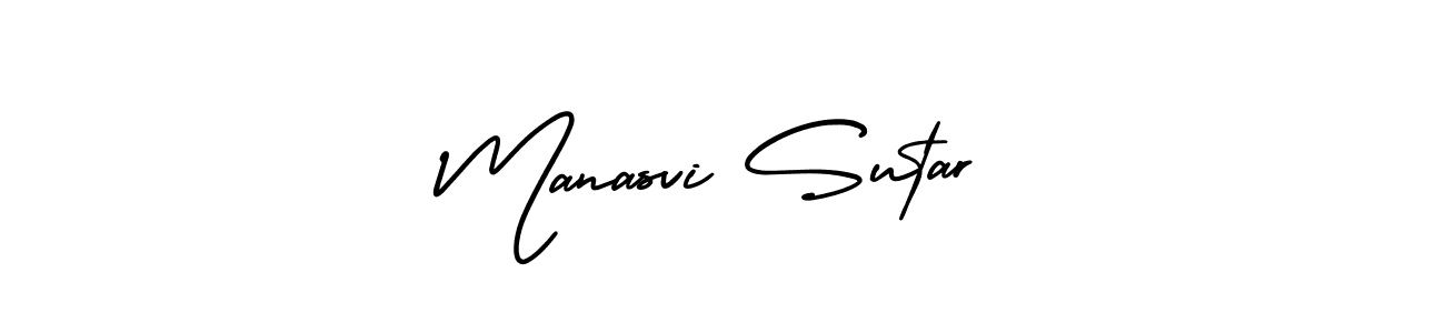 How to make Manasvi Sutar name signature. Use AmerikaSignatureDemo-Regular style for creating short signs online. This is the latest handwritten sign. Manasvi Sutar signature style 3 images and pictures png