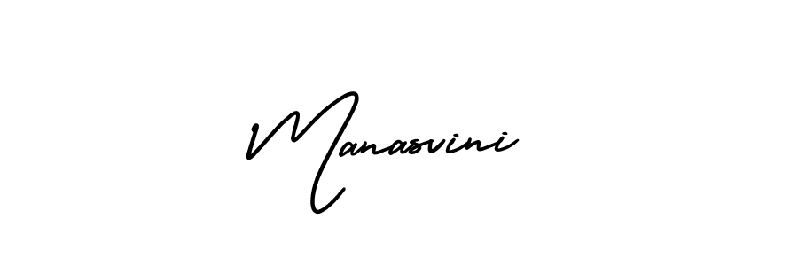 How to make Manasvini name signature. Use AmerikaSignatureDemo-Regular style for creating short signs online. This is the latest handwritten sign. Manasvini signature style 3 images and pictures png