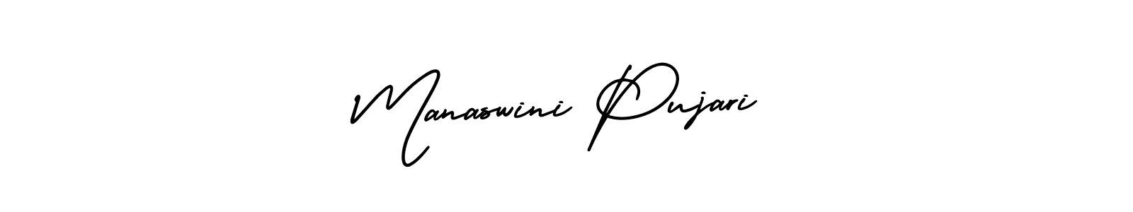 if you are searching for the best signature style for your name Manaswini Pujari. so please give up your signature search. here we have designed multiple signature styles  using AmerikaSignatureDemo-Regular. Manaswini Pujari signature style 3 images and pictures png