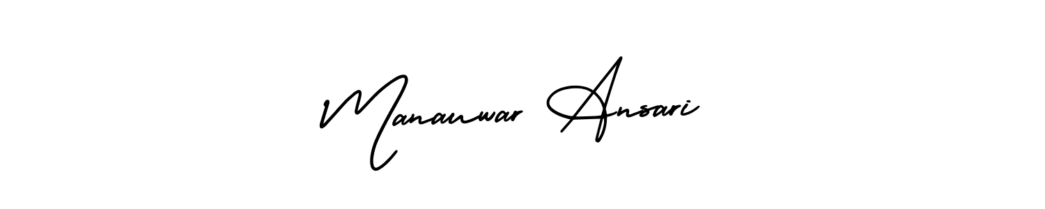 This is the best signature style for the Manauwar Ansari name. Also you like these signature font (AmerikaSignatureDemo-Regular). Mix name signature. Manauwar Ansari signature style 3 images and pictures png