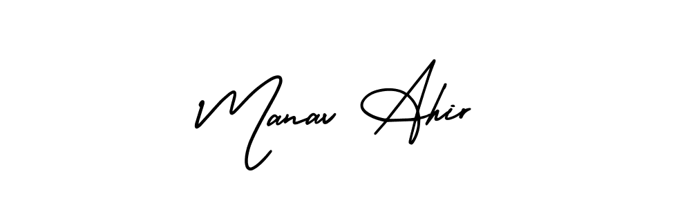 Make a beautiful signature design for name Manav Ahir. Use this online signature maker to create a handwritten signature for free. Manav Ahir signature style 3 images and pictures png