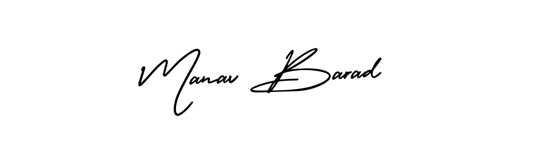 Make a beautiful signature design for name Manav Barad. With this signature (AmerikaSignatureDemo-Regular) style, you can create a handwritten signature for free. Manav Barad signature style 3 images and pictures png