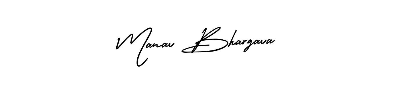 How to make Manav Bhargava signature? AmerikaSignatureDemo-Regular is a professional autograph style. Create handwritten signature for Manav Bhargava name. Manav Bhargava signature style 3 images and pictures png