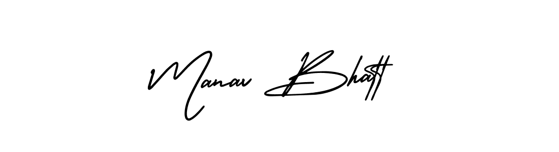 Manav Bhatt stylish signature style. Best Handwritten Sign (AmerikaSignatureDemo-Regular) for my name. Handwritten Signature Collection Ideas for my name Manav Bhatt. Manav Bhatt signature style 3 images and pictures png