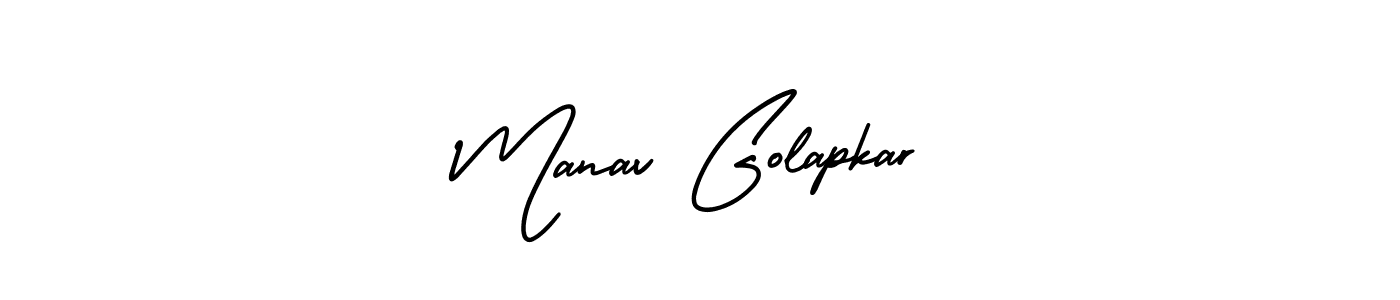 It looks lik you need a new signature style for name Manav Golapkar. Design unique handwritten (AmerikaSignatureDemo-Regular) signature with our free signature maker in just a few clicks. Manav Golapkar signature style 3 images and pictures png