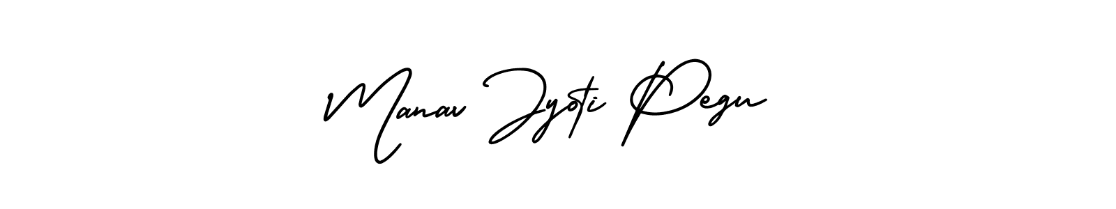 How to make Manav Jyoti Pegu name signature. Use AmerikaSignatureDemo-Regular style for creating short signs online. This is the latest handwritten sign. Manav Jyoti Pegu signature style 3 images and pictures png