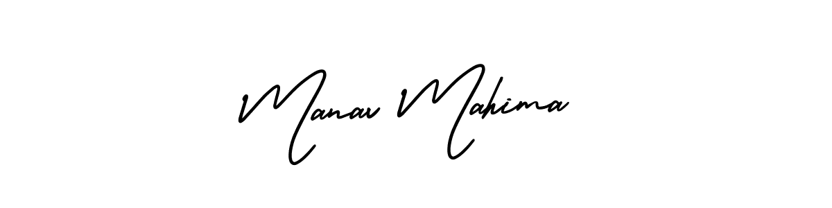 Design your own signature with our free online signature maker. With this signature software, you can create a handwritten (AmerikaSignatureDemo-Regular) signature for name Manav Mahima. Manav Mahima signature style 3 images and pictures png