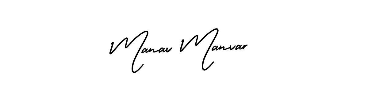 How to make Manav Manvar signature? AmerikaSignatureDemo-Regular is a professional autograph style. Create handwritten signature for Manav Manvar name. Manav Manvar signature style 3 images and pictures png