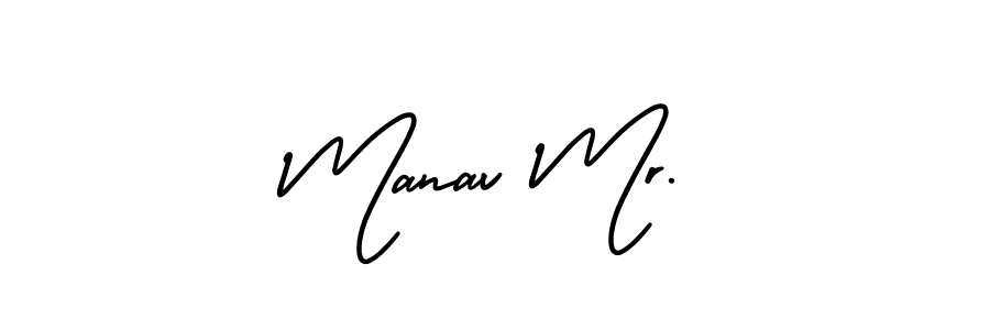 The best way (AmerikaSignatureDemo-Regular) to make a short signature is to pick only two or three words in your name. The name Manav Mr. include a total of six letters. For converting this name. Manav Mr. signature style 3 images and pictures png