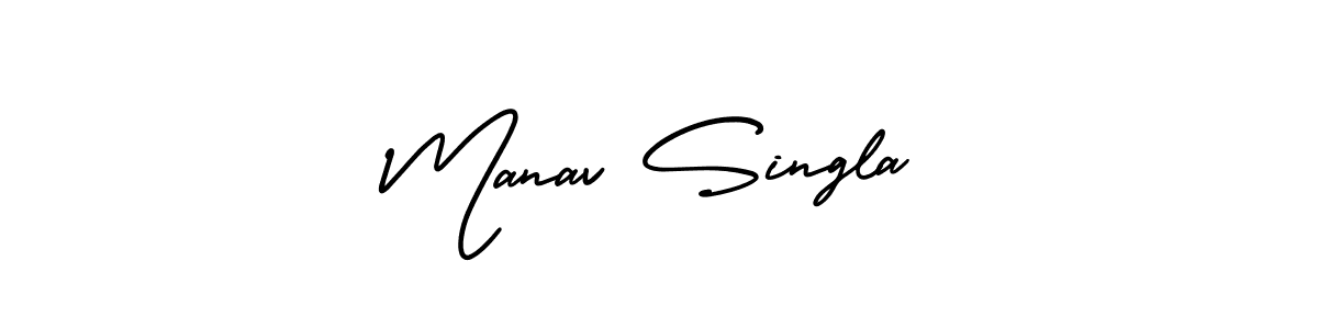 Make a beautiful signature design for name Manav Singla. With this signature (AmerikaSignatureDemo-Regular) style, you can create a handwritten signature for free. Manav Singla signature style 3 images and pictures png