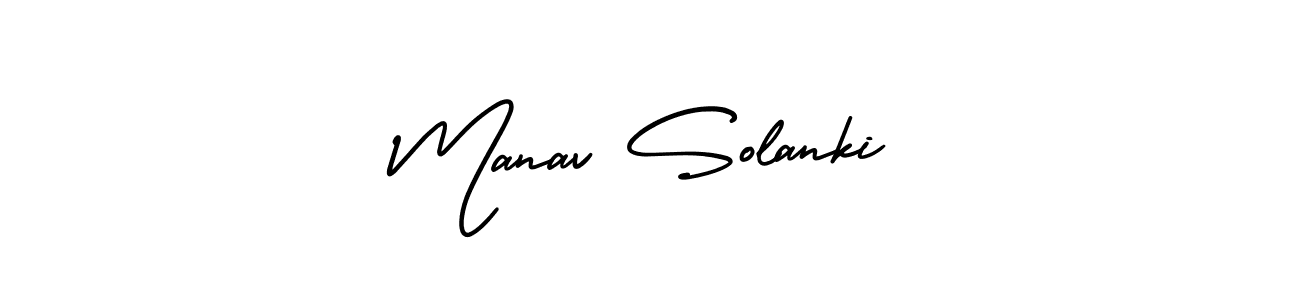 How to make Manav Solanki name signature. Use AmerikaSignatureDemo-Regular style for creating short signs online. This is the latest handwritten sign. Manav Solanki signature style 3 images and pictures png