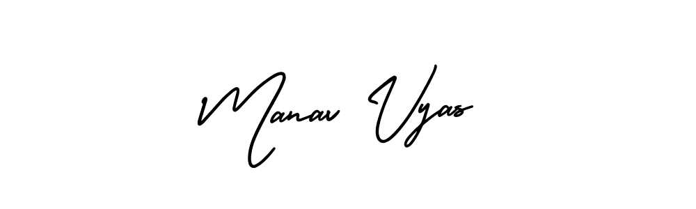 How to make Manav Vyas name signature. Use AmerikaSignatureDemo-Regular style for creating short signs online. This is the latest handwritten sign. Manav Vyas signature style 3 images and pictures png