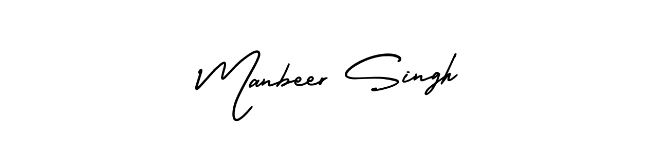 You should practise on your own different ways (AmerikaSignatureDemo-Regular) to write your name (Manbeer Singh) in signature. don't let someone else do it for you. Manbeer Singh signature style 3 images and pictures png