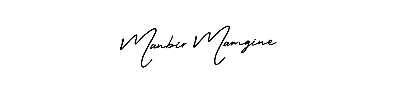 AmerikaSignatureDemo-Regular is a professional signature style that is perfect for those who want to add a touch of class to their signature. It is also a great choice for those who want to make their signature more unique. Get Manbir Mamgine name to fancy signature for free. Manbir Mamgine signature style 3 images and pictures png
