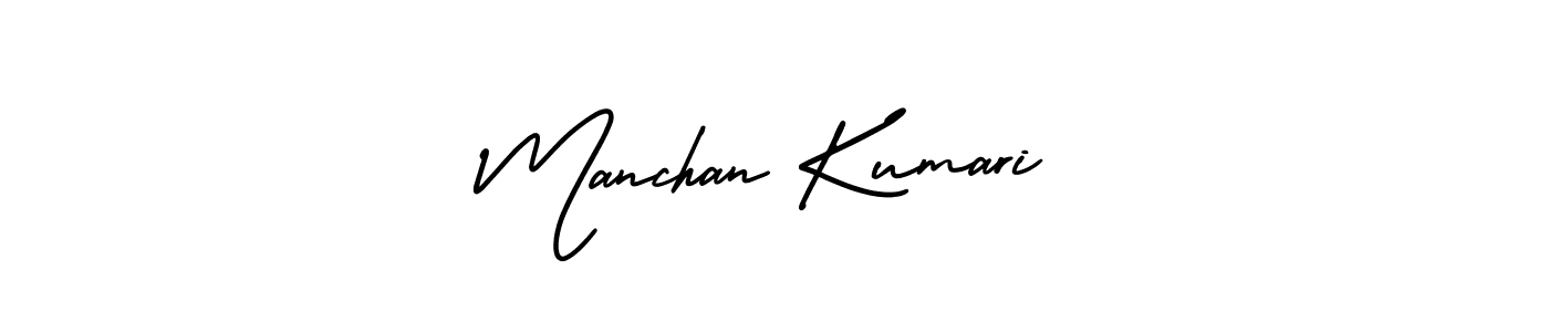 How to make Manchan Kumari name signature. Use AmerikaSignatureDemo-Regular style for creating short signs online. This is the latest handwritten sign. Manchan Kumari signature style 3 images and pictures png