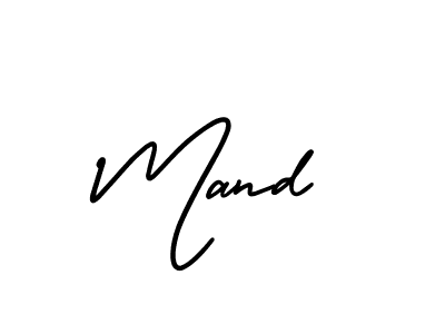 Design your own signature with our free online signature maker. With this signature software, you can create a handwritten (AmerikaSignatureDemo-Regular) signature for name Mand. Mand signature style 3 images and pictures png