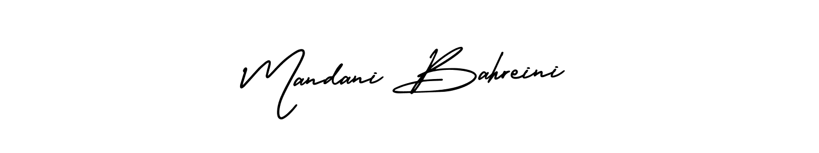 if you are searching for the best signature style for your name Mandani Bahreini. so please give up your signature search. here we have designed multiple signature styles  using AmerikaSignatureDemo-Regular. Mandani Bahreini signature style 3 images and pictures png