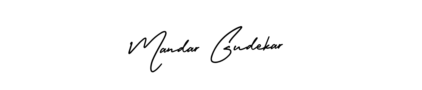 You should practise on your own different ways (AmerikaSignatureDemo-Regular) to write your name (Mandar Gudekar) in signature. don't let someone else do it for you. Mandar Gudekar signature style 3 images and pictures png