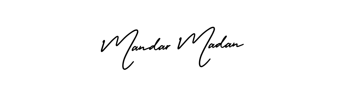 AmerikaSignatureDemo-Regular is a professional signature style that is perfect for those who want to add a touch of class to their signature. It is also a great choice for those who want to make their signature more unique. Get Mandar Madan name to fancy signature for free. Mandar Madan signature style 3 images and pictures png