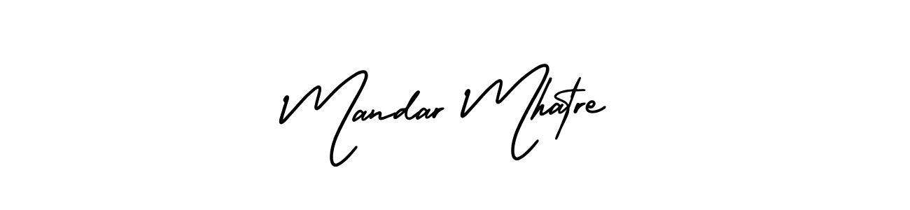 The best way (AmerikaSignatureDemo-Regular) to make a short signature is to pick only two or three words in your name. The name Mandar Mhatre include a total of six letters. For converting this name. Mandar Mhatre signature style 3 images and pictures png