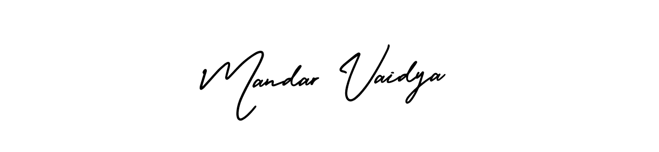 It looks lik you need a new signature style for name Mandar Vaidya. Design unique handwritten (AmerikaSignatureDemo-Regular) signature with our free signature maker in just a few clicks. Mandar Vaidya signature style 3 images and pictures png
