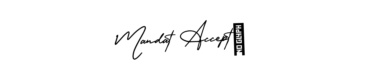 AmerikaSignatureDemo-Regular is a professional signature style that is perfect for those who want to add a touch of class to their signature. It is also a great choice for those who want to make their signature more unique. Get Mandat Accepté name to fancy signature for free. Mandat Accepté signature style 3 images and pictures png