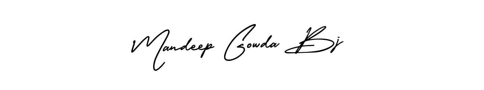 The best way (AmerikaSignatureDemo-Regular) to make a short signature is to pick only two or three words in your name. The name Mandeep Gowda Bj include a total of six letters. For converting this name. Mandeep Gowda Bj signature style 3 images and pictures png