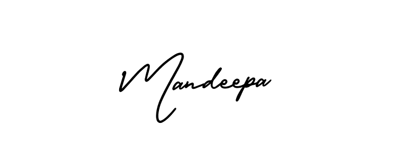 It looks lik you need a new signature style for name Mandeepa. Design unique handwritten (AmerikaSignatureDemo-Regular) signature with our free signature maker in just a few clicks. Mandeepa signature style 3 images and pictures png