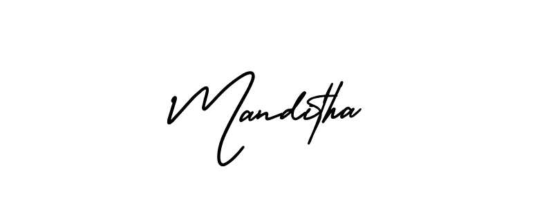 Make a beautiful signature design for name Manditha. With this signature (AmerikaSignatureDemo-Regular) style, you can create a handwritten signature for free. Manditha signature style 3 images and pictures png