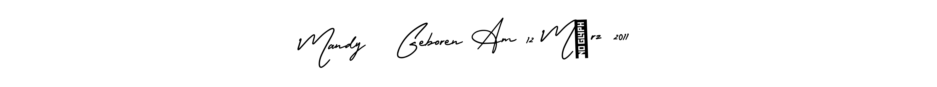 Make a beautiful signature design for name Mandy   Geboren Am 12 März 2011. With this signature (AmerikaSignatureDemo-Regular) style, you can create a handwritten signature for free. Mandy   Geboren Am 12 März 2011 signature style 3 images and pictures png