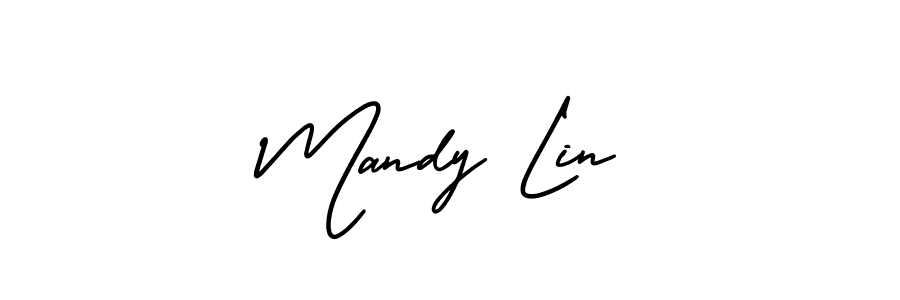 The best way (AmerikaSignatureDemo-Regular) to make a short signature is to pick only two or three words in your name. The name Mandy Lin include a total of six letters. For converting this name. Mandy Lin signature style 3 images and pictures png