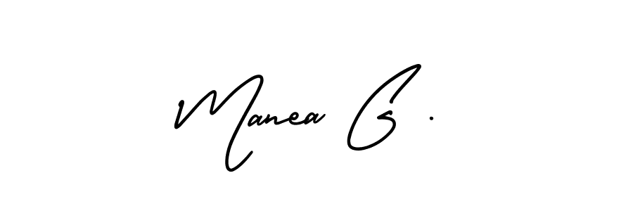 if you are searching for the best signature style for your name Manea G .. so please give up your signature search. here we have designed multiple signature styles  using AmerikaSignatureDemo-Regular. Manea G . signature style 3 images and pictures png