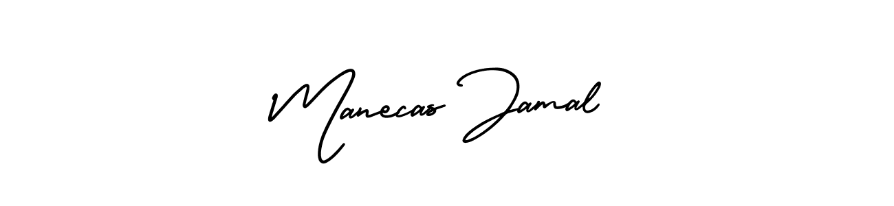 The best way (AmerikaSignatureDemo-Regular) to make a short signature is to pick only two or three words in your name. The name Manecas Jamal include a total of six letters. For converting this name. Manecas Jamal signature style 3 images and pictures png