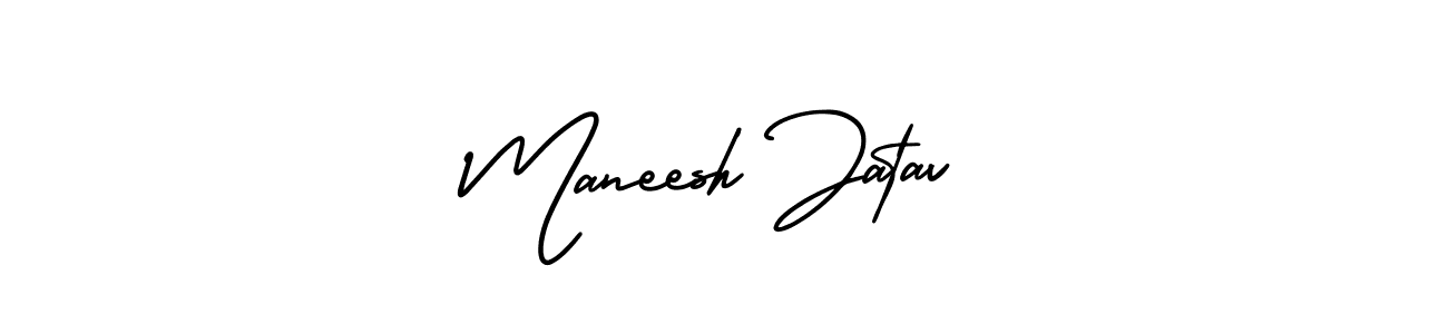 Similarly AmerikaSignatureDemo-Regular is the best handwritten signature design. Signature creator online .You can use it as an online autograph creator for name Maneesh Jatav. Maneesh Jatav signature style 3 images and pictures png