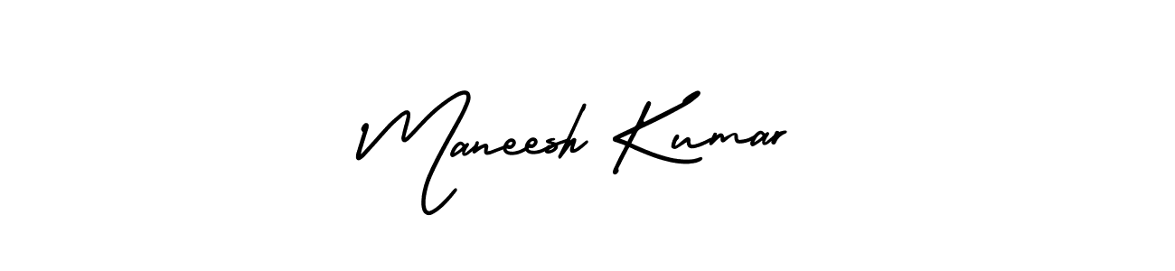 AmerikaSignatureDemo-Regular is a professional signature style that is perfect for those who want to add a touch of class to their signature. It is also a great choice for those who want to make their signature more unique. Get Maneesh Kumar name to fancy signature for free. Maneesh Kumar signature style 3 images and pictures png