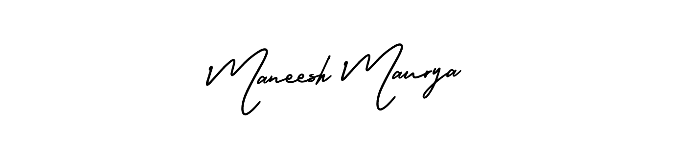 You should practise on your own different ways (AmerikaSignatureDemo-Regular) to write your name (Maneesh Maurya) in signature. don't let someone else do it for you. Maneesh Maurya signature style 3 images and pictures png