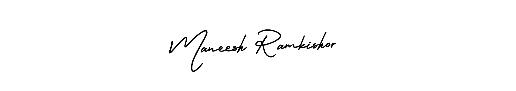 Use a signature maker to create a handwritten signature online. With this signature software, you can design (AmerikaSignatureDemo-Regular) your own signature for name Maneesh Ramkishor. Maneesh Ramkishor signature style 3 images and pictures png