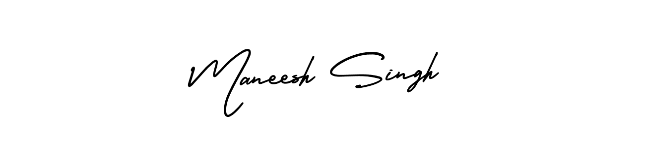 Maneesh Singh stylish signature style. Best Handwritten Sign (AmerikaSignatureDemo-Regular) for my name. Handwritten Signature Collection Ideas for my name Maneesh Singh. Maneesh Singh signature style 3 images and pictures png