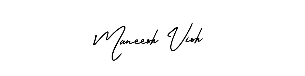 if you are searching for the best signature style for your name Maneesh Vish. so please give up your signature search. here we have designed multiple signature styles  using AmerikaSignatureDemo-Regular. Maneesh Vish signature style 3 images and pictures png