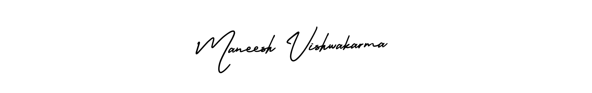 AmerikaSignatureDemo-Regular is a professional signature style that is perfect for those who want to add a touch of class to their signature. It is also a great choice for those who want to make their signature more unique. Get Maneesh Vishwakarma name to fancy signature for free. Maneesh Vishwakarma signature style 3 images and pictures png